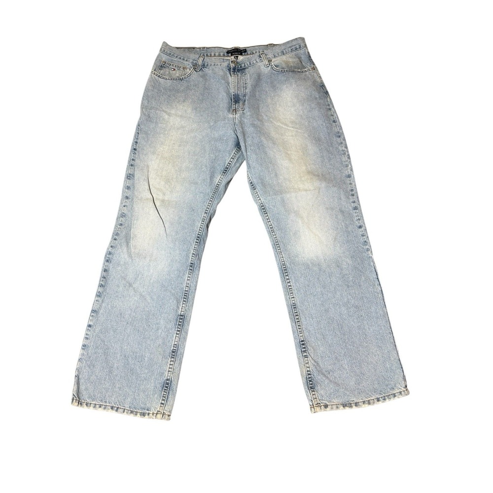 VINTAGE Tommy Hilfiger Jeans Mens 38x32 Blue Denim Relaxed Fit Straight Leg‎ Y2K